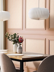 Hoopla Walls Apricot Ditsy Leaf Stripe 10M Wallpaper - Image 1 of 2