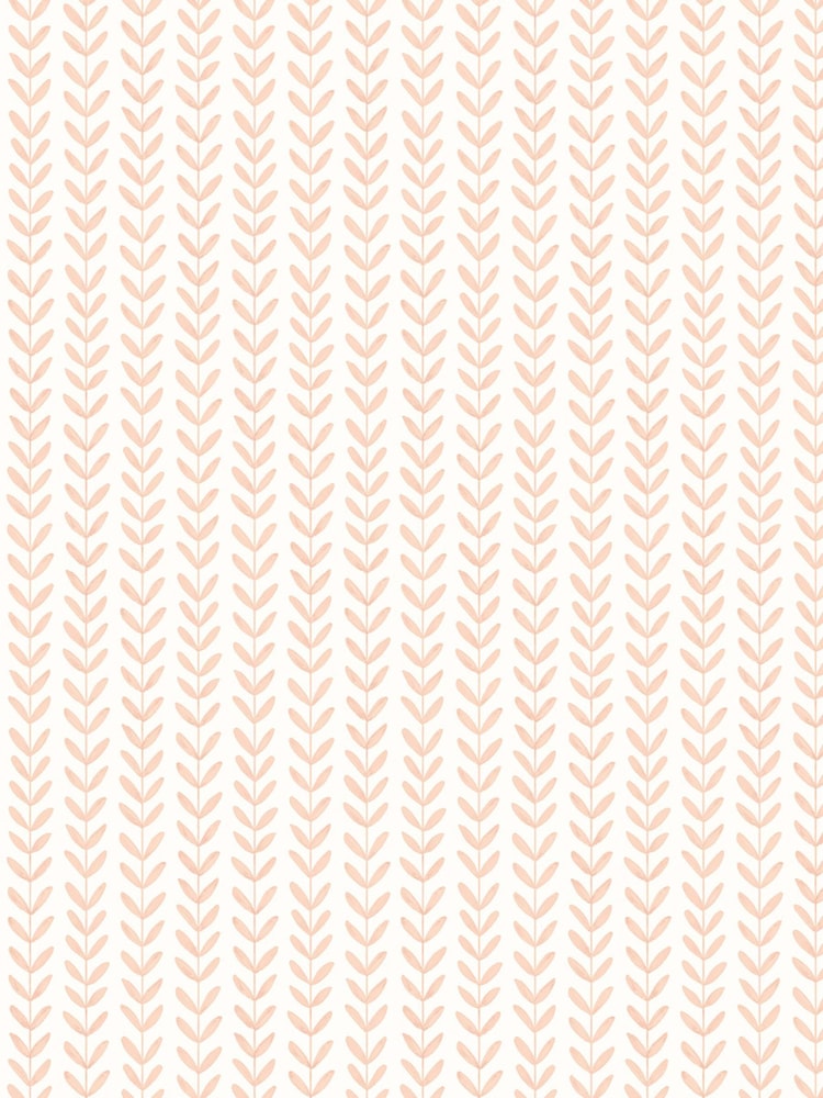 Hoopla Walls Apricot Ditsy Leaf Stripe 10M Wallpaper - Image 2 of 2
