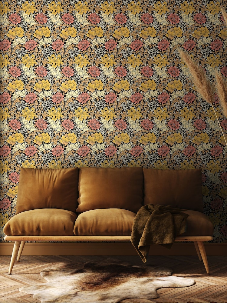 Hoopla Walls Ginger Chrysanthemum 10M Wallpaper - Image 1 of 2