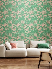 Hoopla Walls Jade Blossom Summer Silhouette 10M Wallpaper - Image 1 of 2