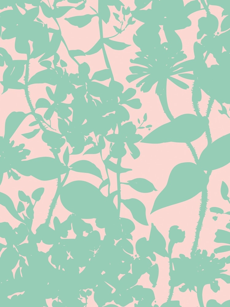 Hoopla Walls Jade Blossom Summer Silhouette 10M Wallpaper - Image 2 of 2