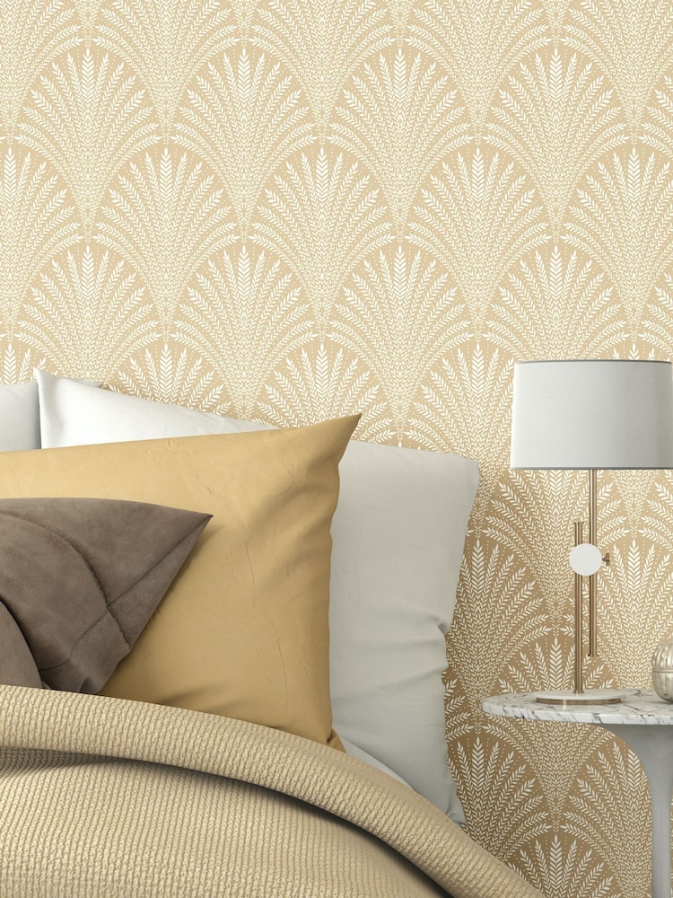 Hoopla Walls Gold Leaf Fan 10M Wallpaper - Image 1 of 2