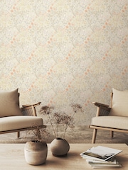 Hoopla Walls Natural Stone Lily Ogee 10M Wallpaper - Image 1 of 2
