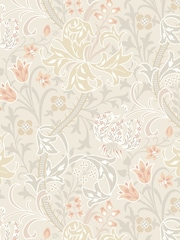 Hoopla Walls Natural Stone Lily Ogee 10M Wallpaper - Image 2 of 2