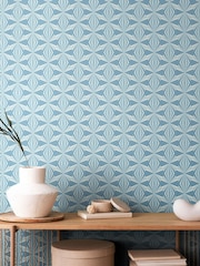Hoopla Walls Blue Sunray Diamond 10M Wallpaper - Image 1 of 2