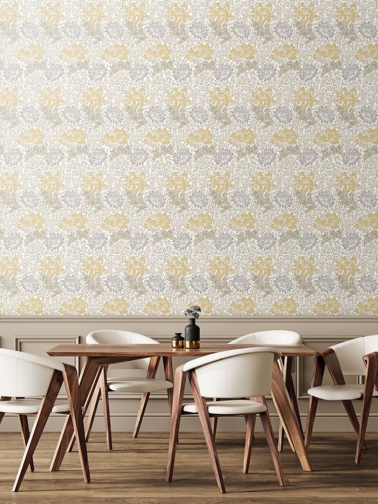 Hoopla Walls Natural Stone Chrysanthemum 10M Wallpaper - Image 1 of 2