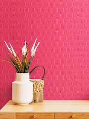Hoopla Walls Bright Pink Retro Arch 10M Wallpaper - Image 1 of 2