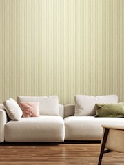 Hoopla Walls Apple Ditsy Leaf Stripe 10M Wallpaper - Image 1 of 2