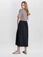 Gina Bacconi Cat Two Tone Black T-Shirt Dress - Image 2 of 7