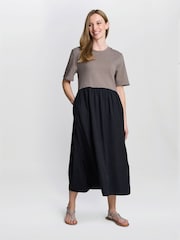 Gina Bacconi Cat Two Tone Black T-Shirt Dress - Image 3 of 7