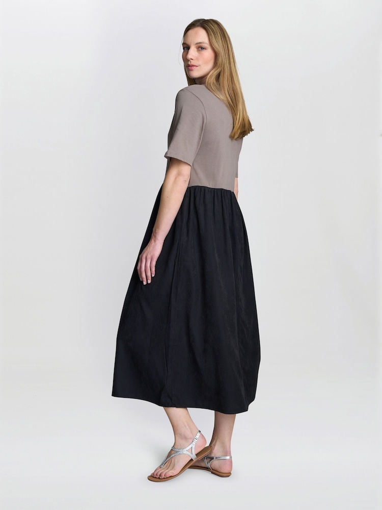 Gina Bacconi Cat Two Tone Black T-Shirt Dress - Image 6 of 7