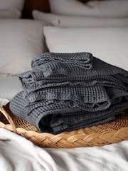 Secret Linen Store Graphite Grey Waffle Towel - Image 1 of 2