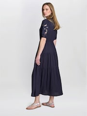 Gina Bacconi Blue Carey Puff Sleeve Dress - Image 2 of 7