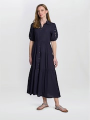 Gina Bacconi Blue Carey Puff Sleeve Dress - Image 3 of 7