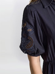 Gina Bacconi Blue Carey Puff Sleeve Dress - Image 4 of 7