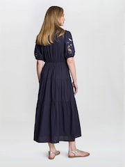 Gina Bacconi Blue Carey Puff Sleeve Dress - Image 5 of 7