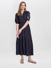 Gina Bacconi Blue Carey Puff Sleeve Dress - Image 6 of 7