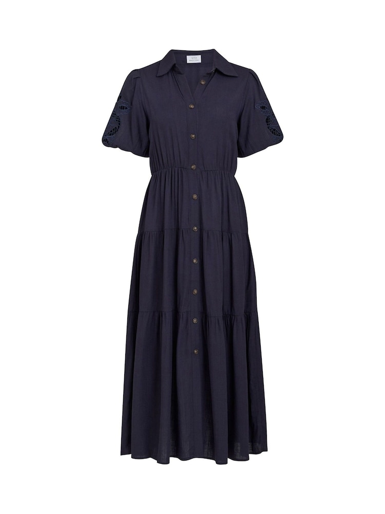 Gina Bacconi Blue Carey Puff Sleeve Dress - Image 7 of 7