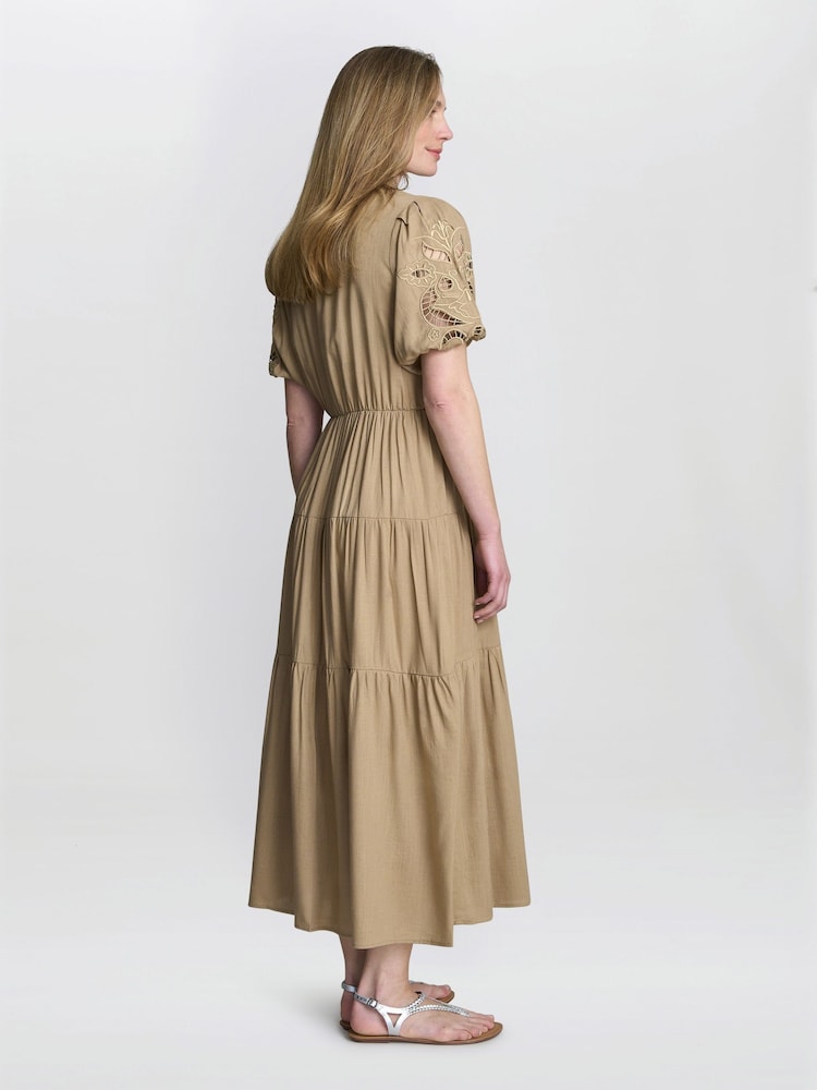 Gina Bacconi Blue Carey Puff Sleeve Dress - Image 2 of 6