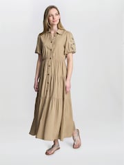 Gina Bacconi Blue Carey Puff Sleeve Dress - Image 3 of 6