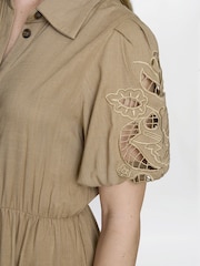 Gina Bacconi Blue Carey Puff Sleeve Dress - Image 5 of 6