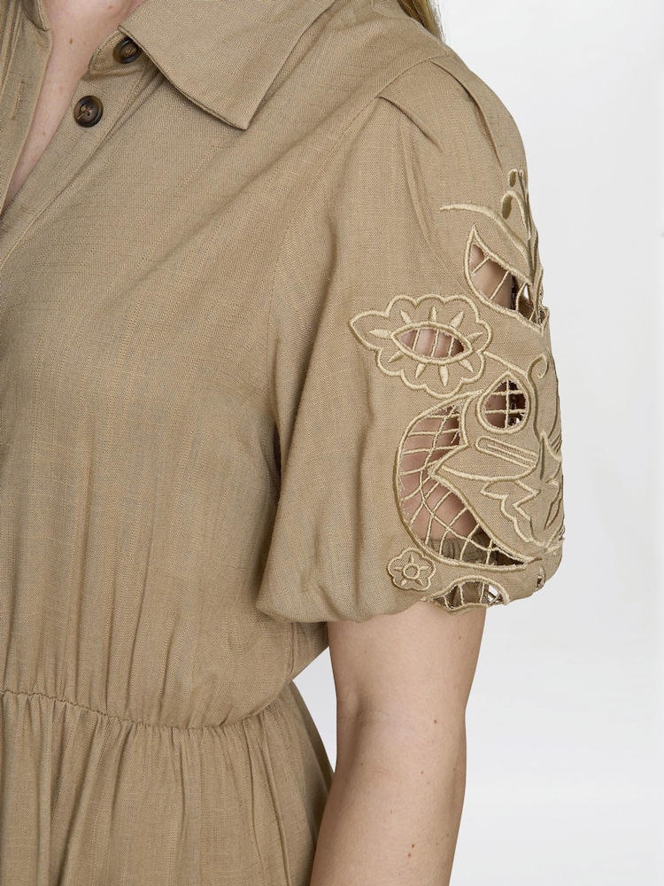 Gina Bacconi Blue Carey Puff Sleeve Dress - Image 5 of 6