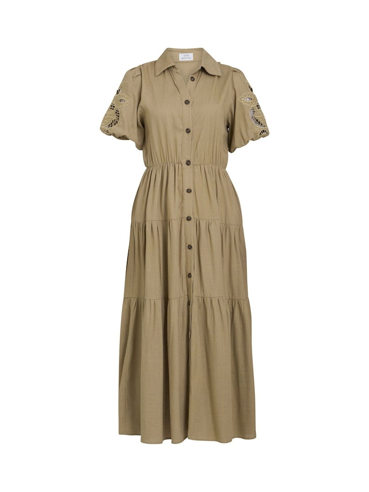 Gina Bacconi Blue Carey Puff Sleeve Dress - Image 6 of 6