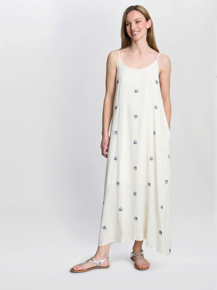 Buffy Embroidered Shell Print Dress - Image 1 of 5