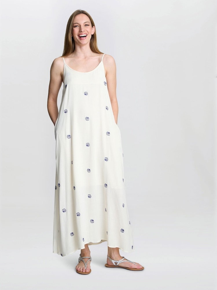 Buffy Embroidered Shell Print Dress - Image 2 of 5