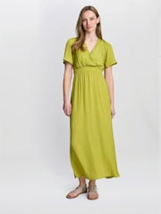 Gina Bacconi Green Carole Flowing V-Neck Dress - Image 1 of 5