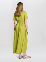 Gina Bacconi Green Carole Flowing V-Neck Dress - Image 2 of 5