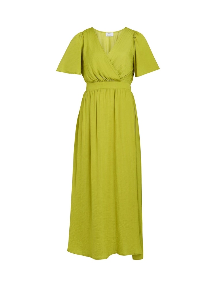 Gina Bacconi Green Carole Flowing V-Neck Dress - Image 5 of 5