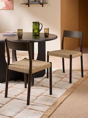 MADE.COM Set of 2 Dark Brown Rhye Dining Chairs - Image 1 of 5