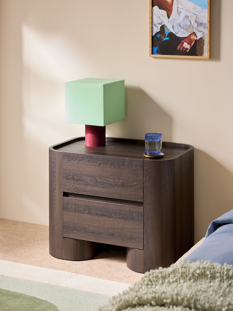 MADE.COM Dark Brown Kain Bedside Table - Image 1 of 3