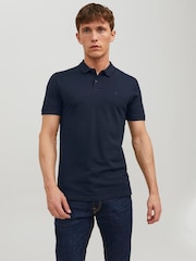 JACK & JONES Blue 100% Cotton Polo Shirts 3 Pack - Image 2 of 8
