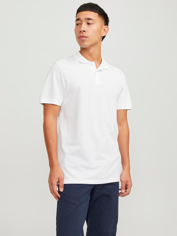 JACK & JONES Blue 100% Cotton Polo Shirts 3 Pack - Image 3 of 8