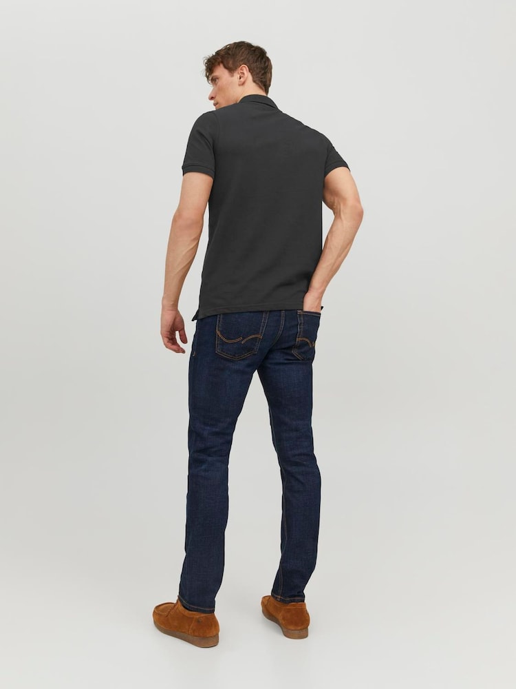 JACK & JONES Blue 100% Cotton Polo Shirts 3 Pack - Image 4 of 8