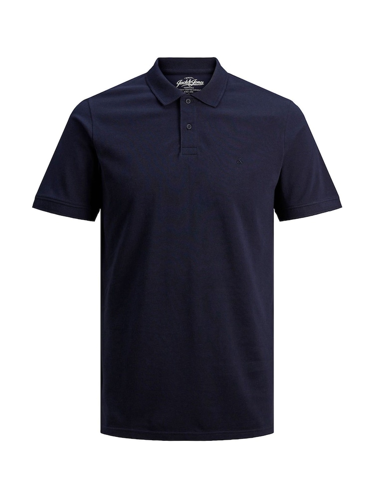 JACK & JONES Blue 100% Cotton Polo Shirts 3 Pack - Image 7 of 8