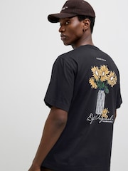 JACK & JONES Black Graphic Back Print 100% Cotton T-Shirt - Image 1 of 5