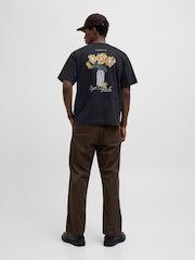 JACK & JONES Black Graphic Back Print 100% Cotton T-Shirt - Image 3 of 5