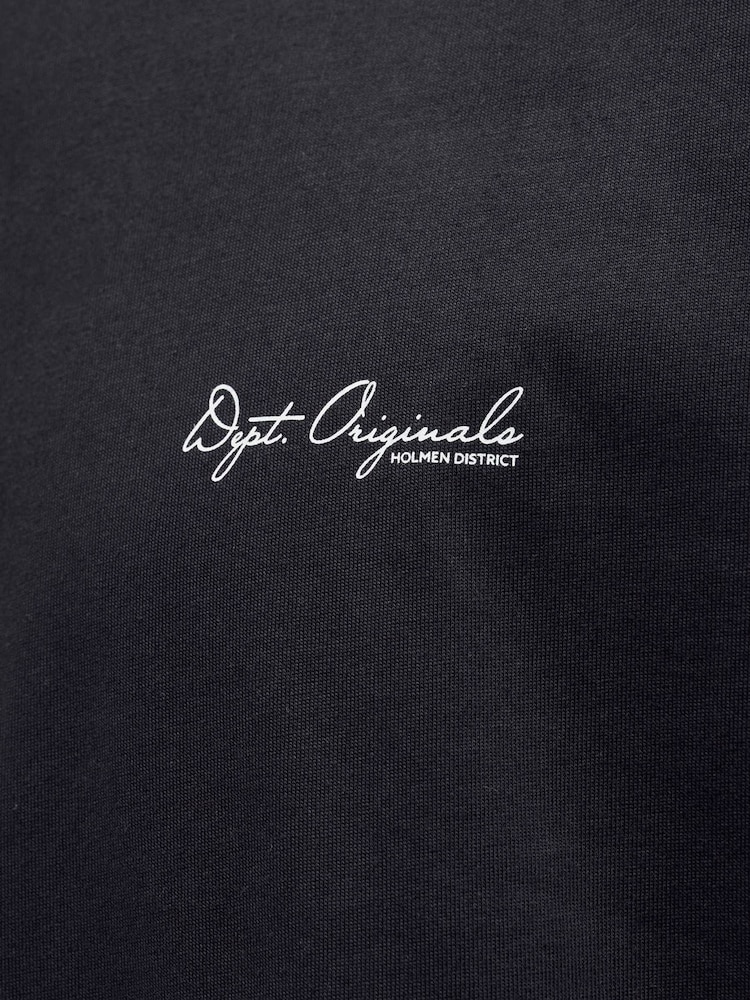 JACK & JONES Black Graphic Back Print 100% Cotton T-Shirt - Image 5 of 5