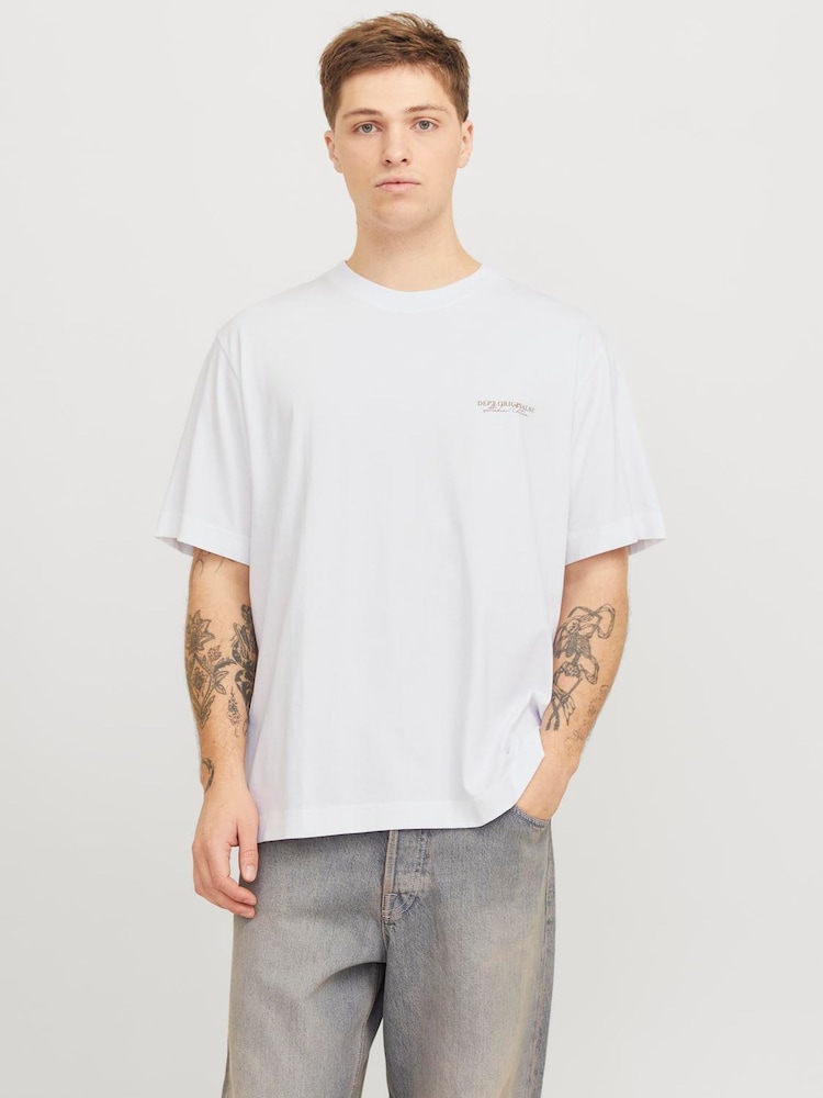 JACK & JONES White Short Sleeve Crew Neck 100% Cotton T-Shirt - Image 2 of 5