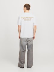 JACK & JONES White Short Sleeve Crew Neck 100% Cotton T-Shirt - Image 3 of 5