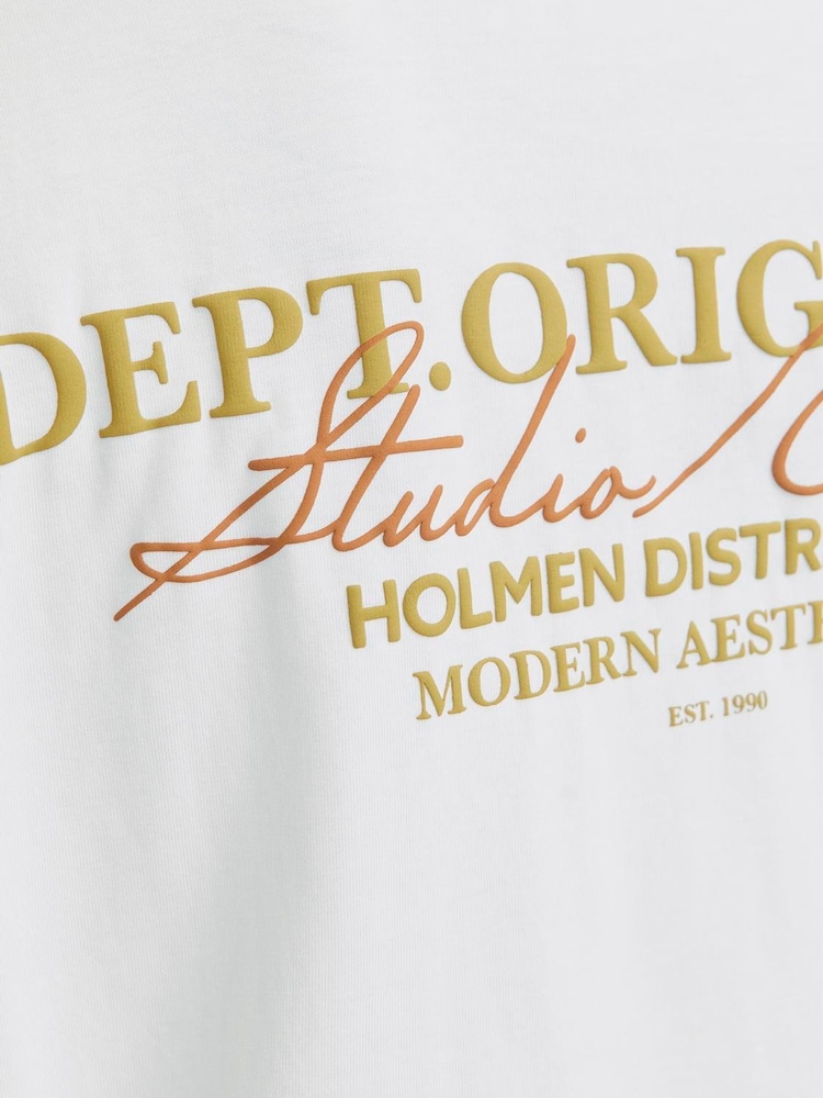 JACK & JONES White Short Sleeve Crew Neck 100% Cotton T-Shirt - Image 5 of 5