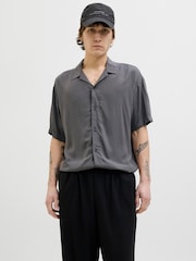 JACK & JONES Grey Short Sleeve Resort Shirt - Image 1 of 5