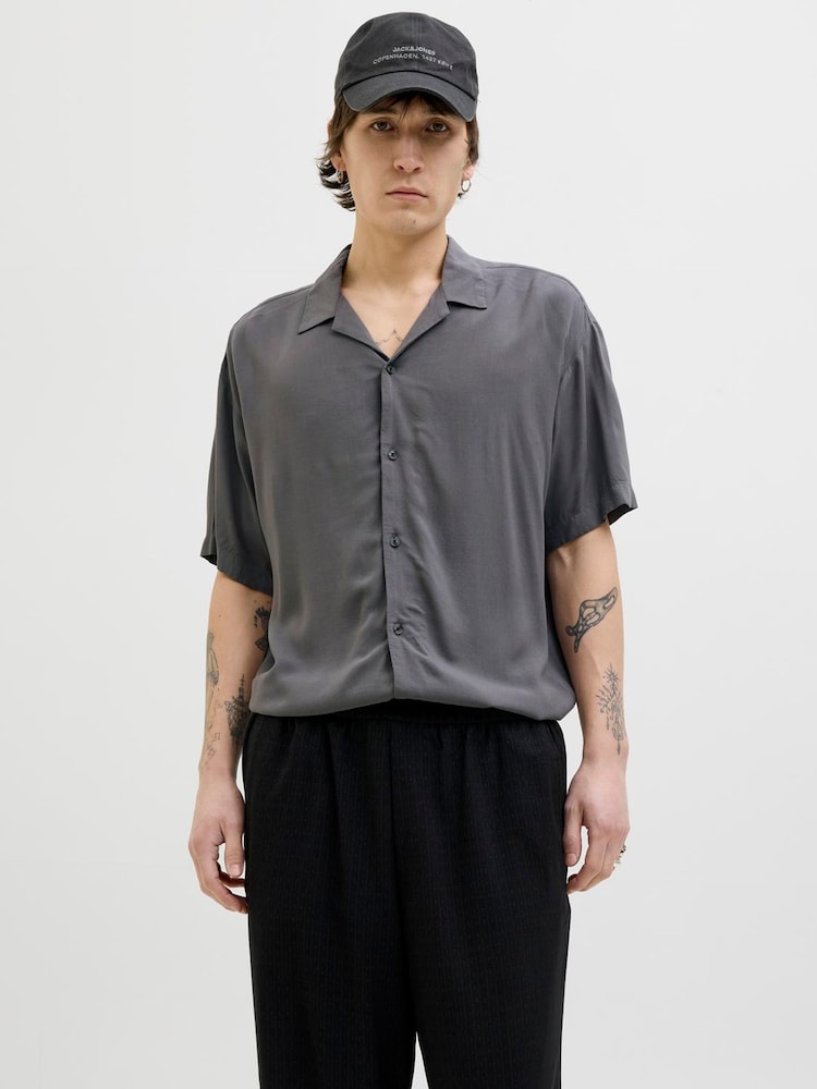 JACK & JONES Grey Short Sleeve Resort Shirt - Image 1 of 5