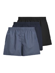 JACK & JONES Light Blue 100% Cotton Boxers 3 Pack - Image 1 of 7