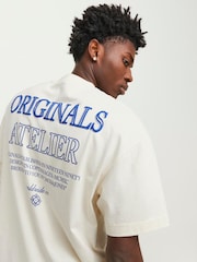 JACK & JONES White Back Print 100% Cotton T-Shirt - Image 1 of 5