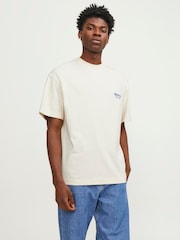 JACK & JONES White Back Print 100% Cotton T-Shirt - Image 2 of 5