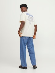 JACK & JONES White Back Print 100% Cotton T-Shirt - Image 3 of 5